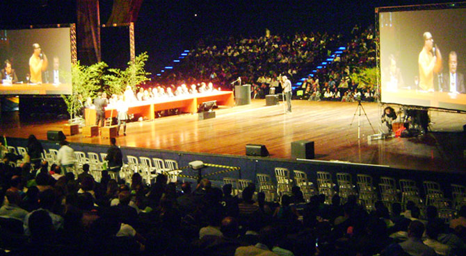 Panorama do evento no auditório Simon Bolívar,  Memorial da América Latina