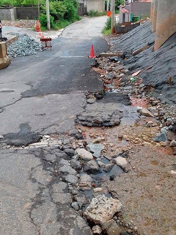 Trecho sujeito a erosão.